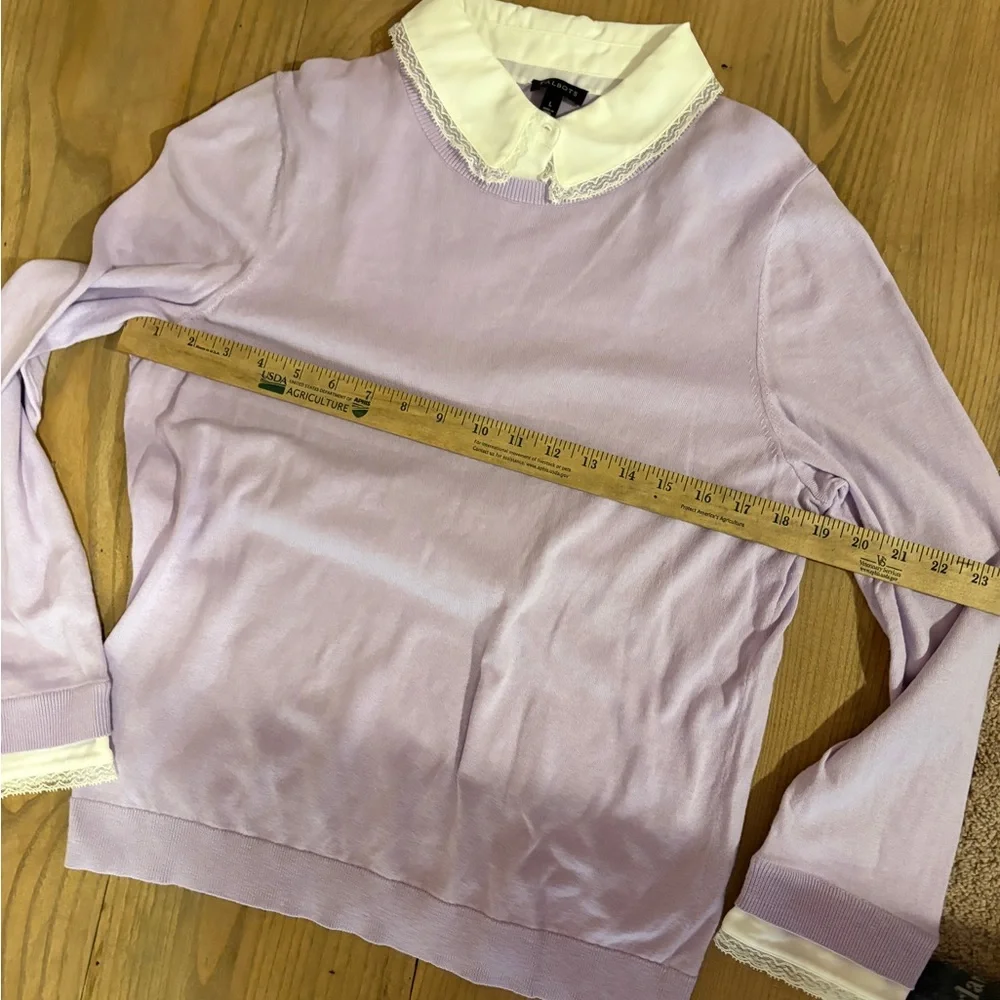 Talbots White and Lavender Top - Picture 4 of 4